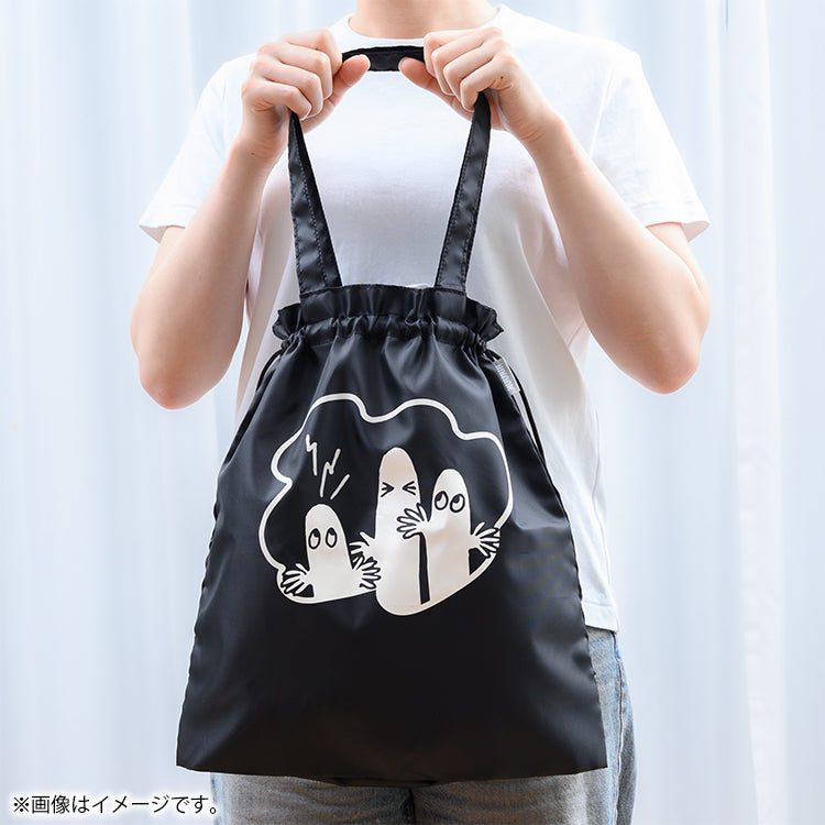 5月下旬頃お届け予定＊巾着トートバッグ（ニョロニョロ/BK） 【公式