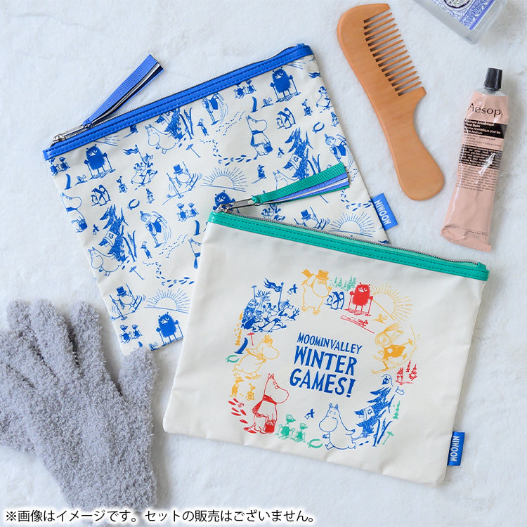 10月下旬頃お届け予定＊フラットポーチ（Moominvalley Winter Games/GR）＜予約商品＞