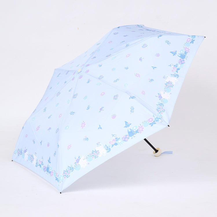 晴雨兼用 軽量折畳傘（ムーミン/フラワーブロック/ブルー）TG25F7661-32
