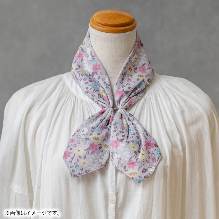 ひんやりワンタッチスカーフ（小さな幸せ/モカ）ZM2616276【航空便不可】