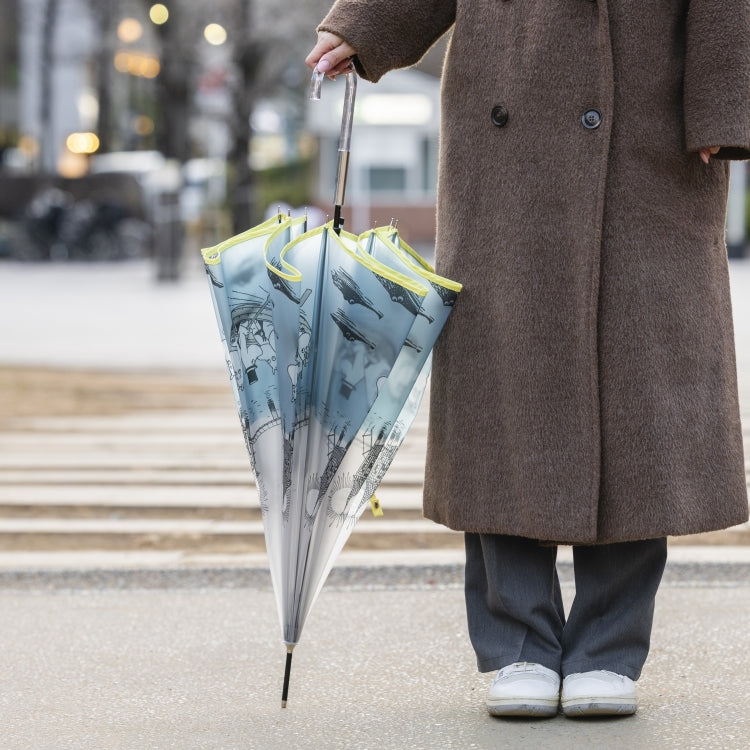 半透明ロング雨傘（マルチ/グレー）TG26J7678【ラッピング対象外】