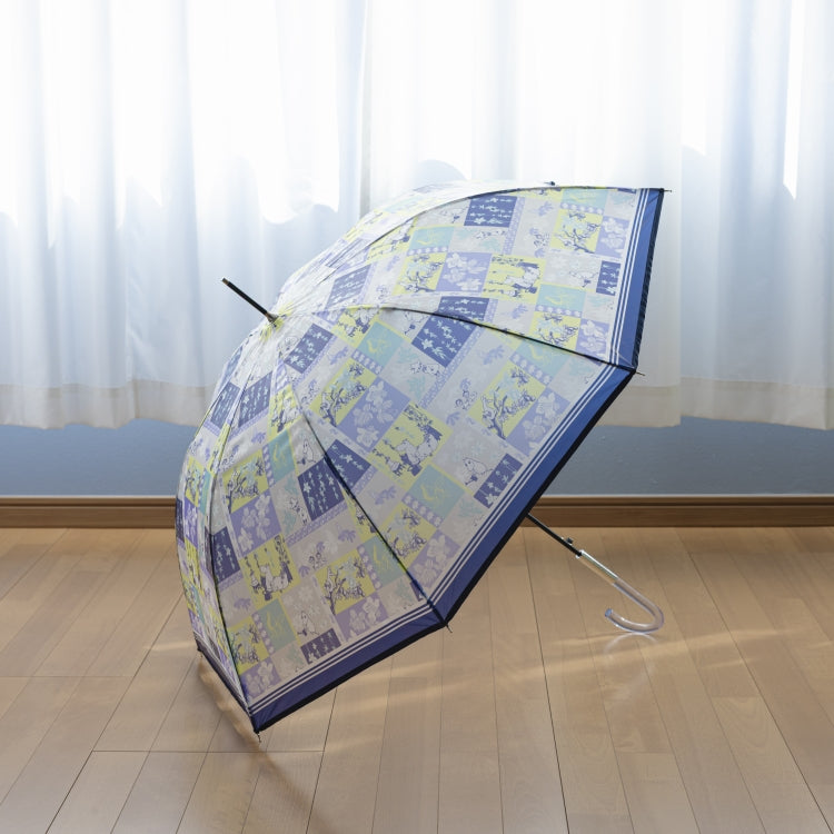 半透明ロング雨傘（パッチワーク/ネイビー）TG26J7679【ラッピング対象外】