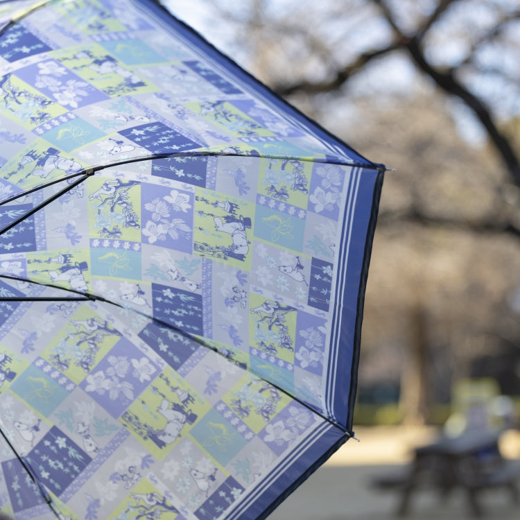 半透明ロング雨傘（パッチワーク/ネイビー）TG26J7679【ラッピング対象外】