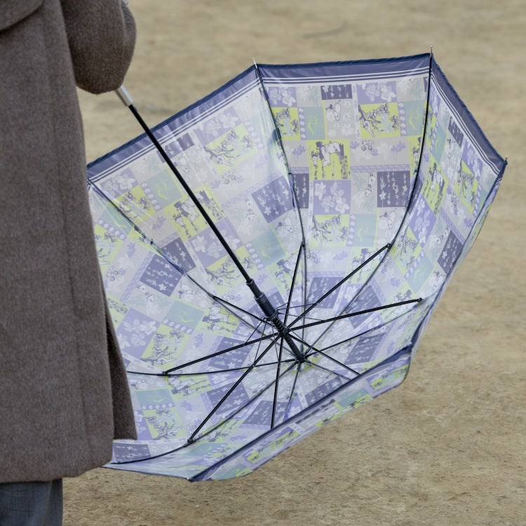 半透明ロング雨傘（パッチワーク/ネイビー）TG26J7679【ラッピング対象外】