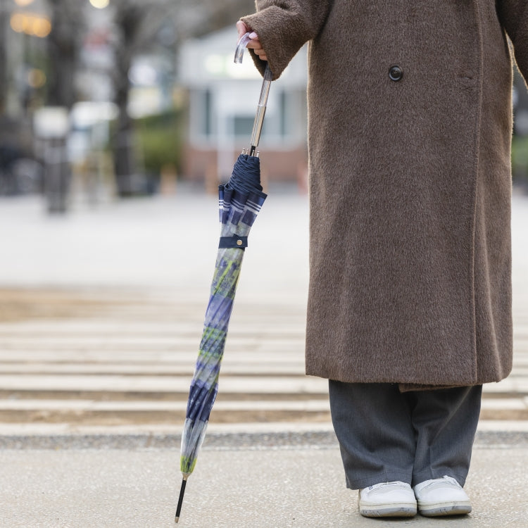 半透明ロング雨傘（パッチワーク/ネイビー）TG26J7679【ラッピング対象外】