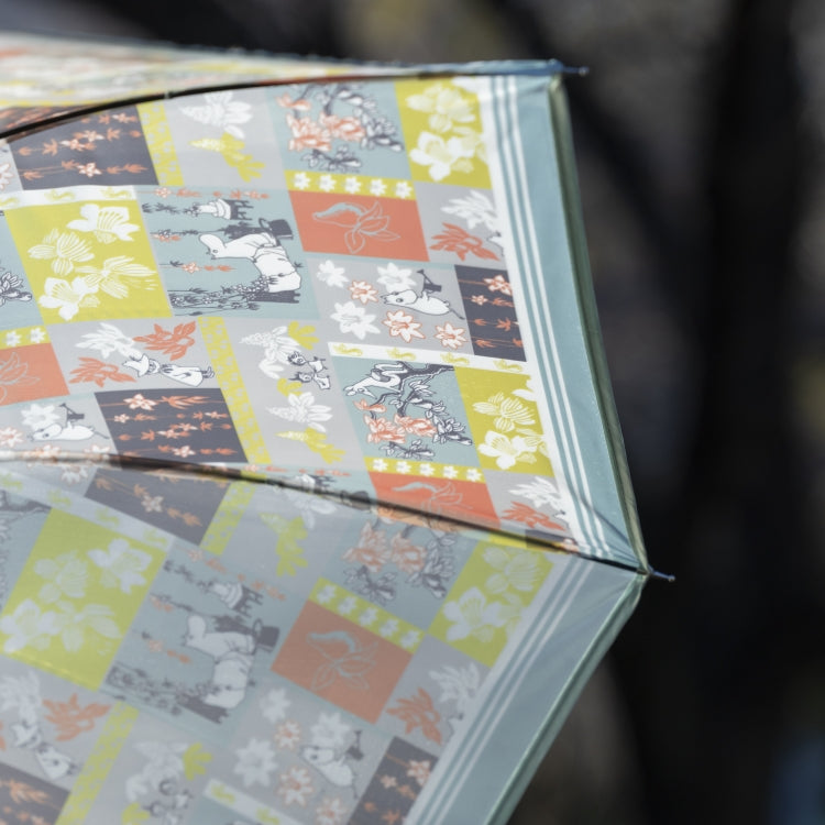 半透明ロング雨傘（パッチワーク/ミント）TG26J7679【ラッピング対象外】