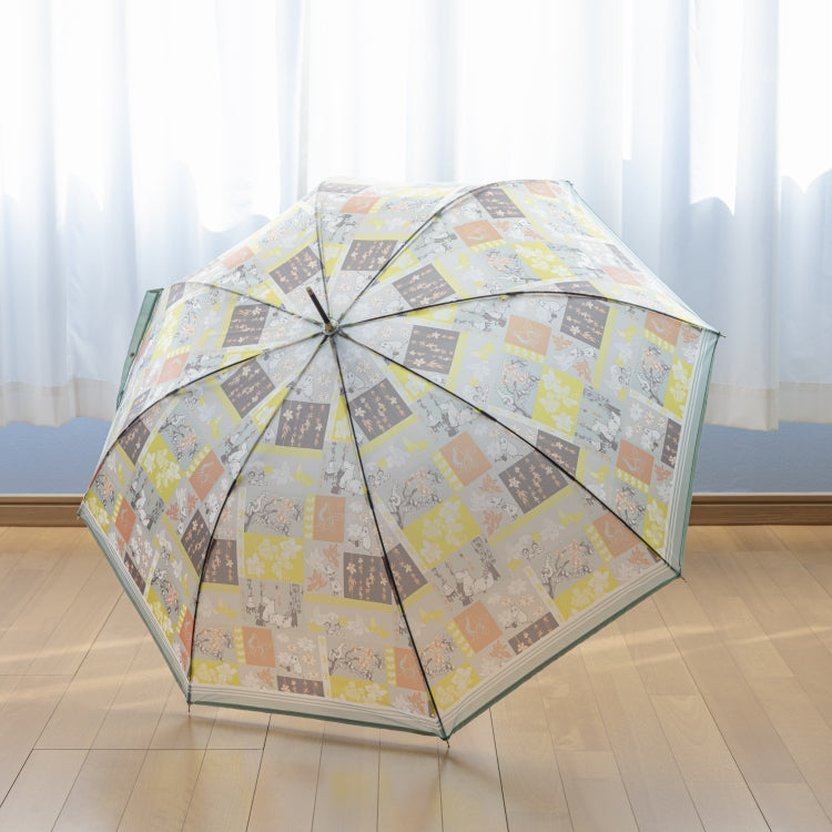 半透明ロング雨傘（パッチワーク/ミント）TG26J7679【ラッピング対象外】
