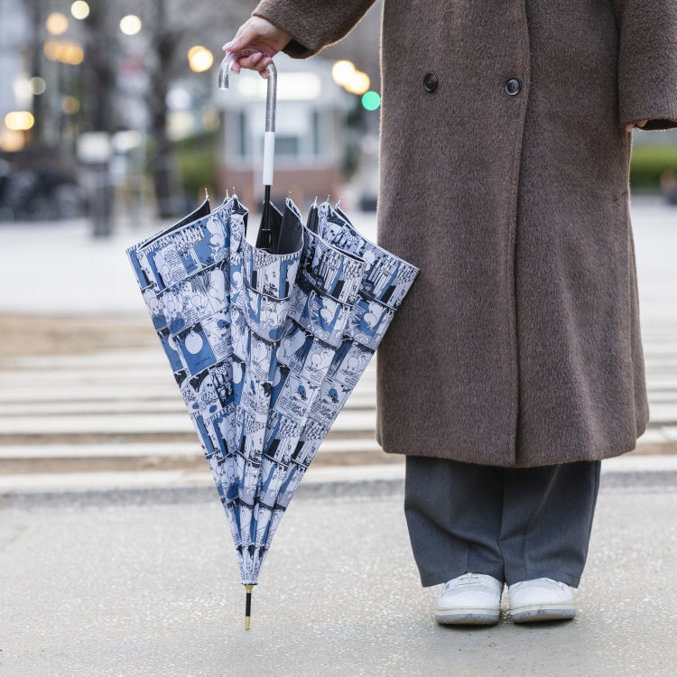 晴雨兼用 長傘（コミックパターン/ブルー）TG26J7672【ラッピング対象外】