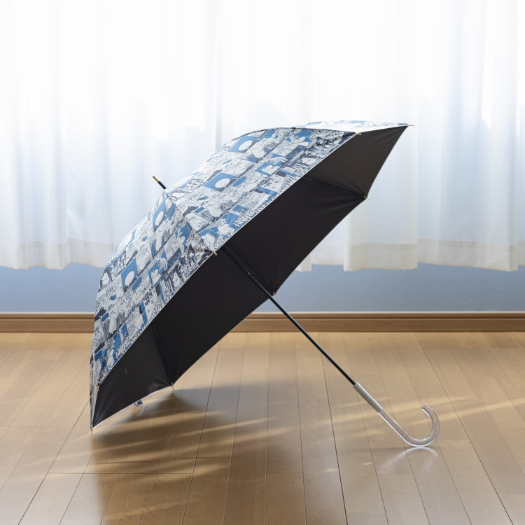 晴雨兼用 長傘（コミックパターン/ブルー）TG26J7672【ラッピング対象外】