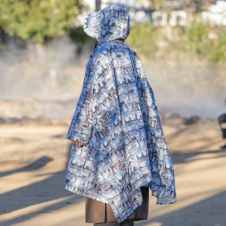 4月上旬頃お届け予定＊レインポンチョ（コミックパターン/ブルー）SU2617830＜予約商品＞