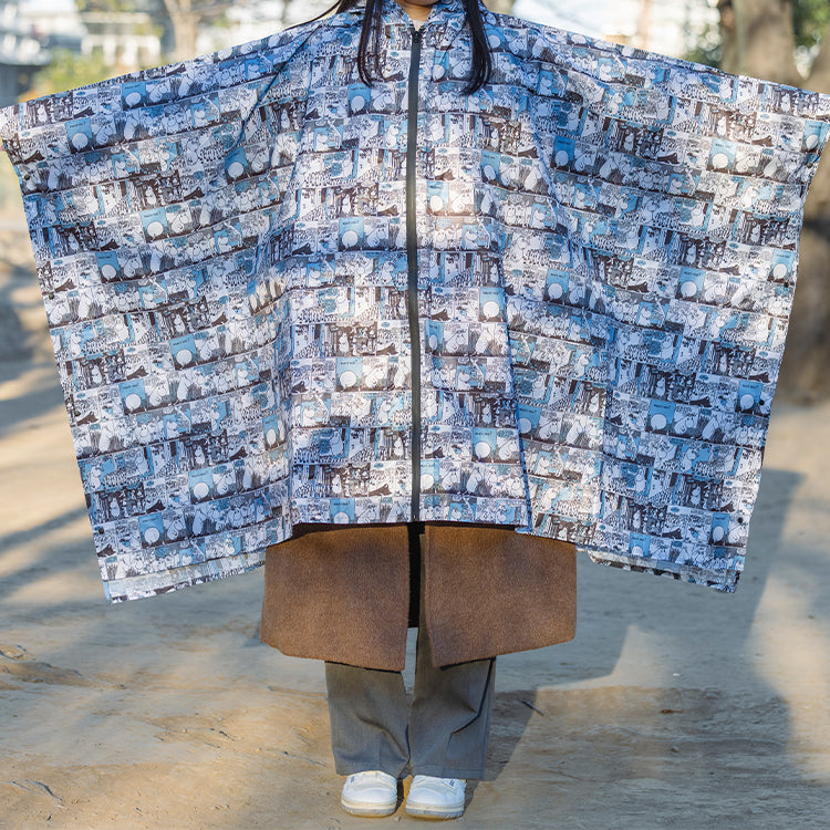 4月上旬頃お届け予定＊レインポンチョ（コミックパターン/ブルー）SU2617830＜予約商品＞