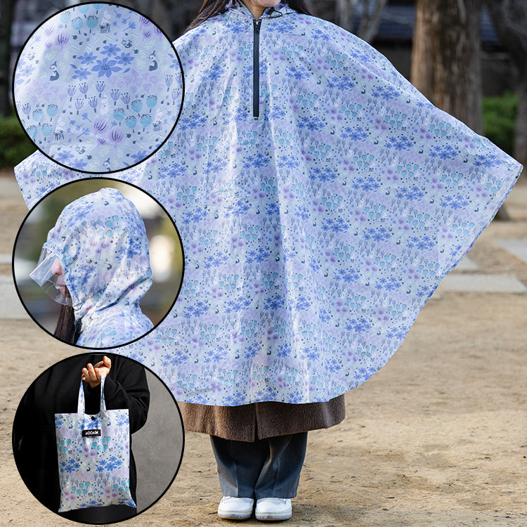 3月下旬頃お届け予定＊自転車用レインポンチョ（お花畑/グレー）SU2617832＜予約商品＞