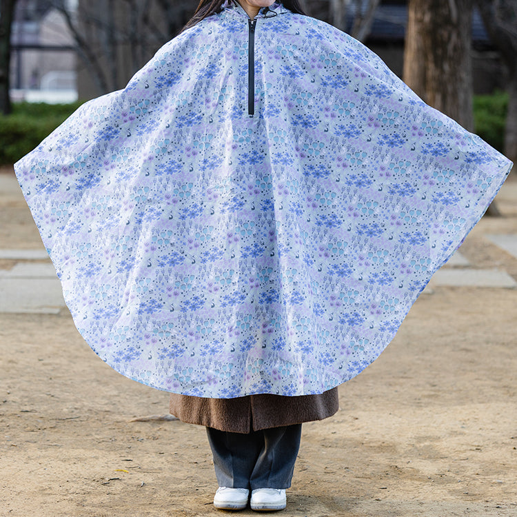 3月下旬頃お届け予定＊自転車用レインポンチョ（お花畑/グレー）SU2617832＜予約商品＞