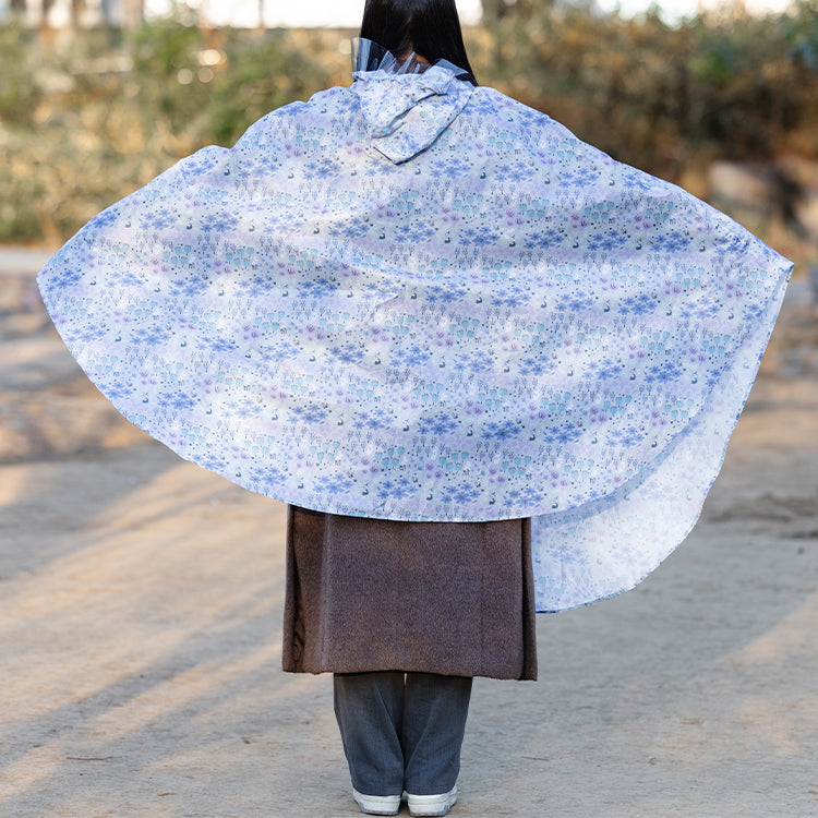 3月下旬頃お届け予定＊自転車用レインポンチョ（お花畑/グレー）SU2617832＜予約商品＞