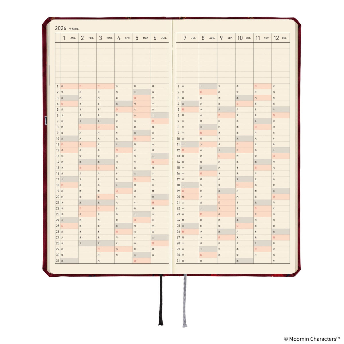 ムーミン グッズほぼ日手帳 2026 weeks（リトルミイがいっぱい！）