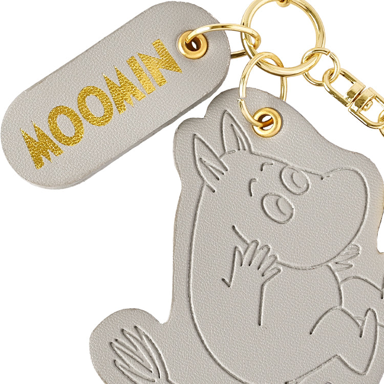 レザーチャーム付きキーチェーンウォッチ（ムーミン/GY）MOM025-2【航空便不可】