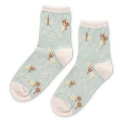 もにまるず ミャン ミャン(ミントグリーン) ロークルーソックス 逆スパ(ニョロニョロ/グリーン)MNL653113