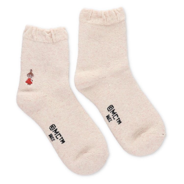 ロークルーソックス（リトルミイ刺しゅう/オフホワイト）MNL753512-007