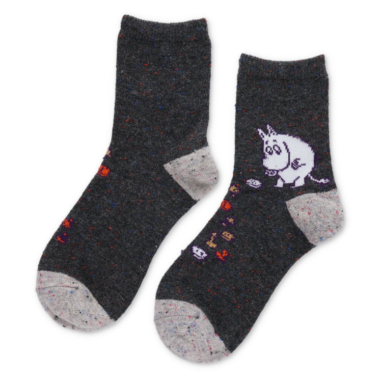 ロークルーソックス（ムーミン/チャコール）MNL453503-002