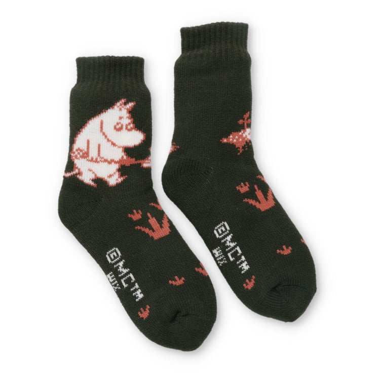 二重編みホームソックス（ムーミン/スコップ/ブラック）MNL454517-001