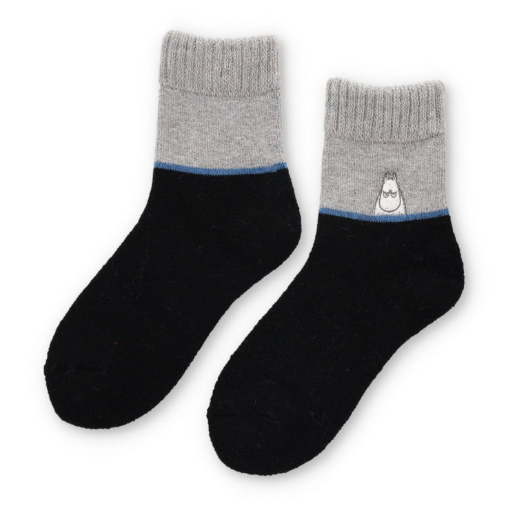 ウールMIXホームソックス（アングリームーミン/ブラック）MNL454519-001