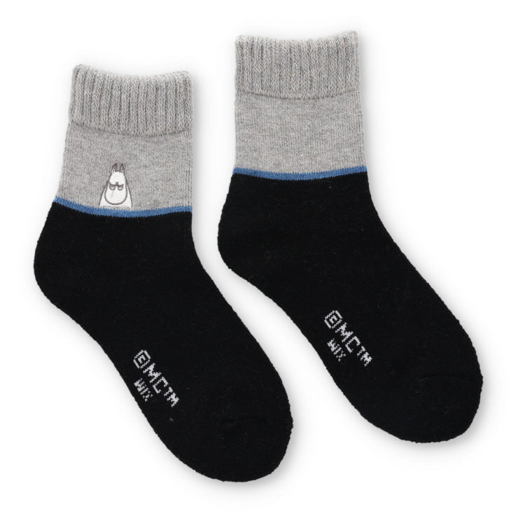 ウールMIXホームソックス（アングリームーミン/ブラック）MNL454519-001