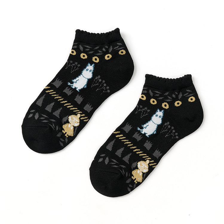 アンクルソックス（ムーミン/ボタニカル/ブラック）MNL662208-001