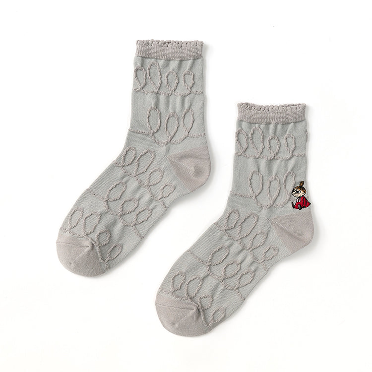 ロークルーソックス 逆スパ（リトルミイ刺しゅう/グレー）MNL663209-004