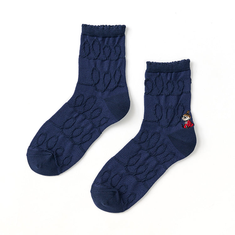 ロークルーソックス 逆スパ（リトルミイ刺しゅう/紺）MNL663209-030