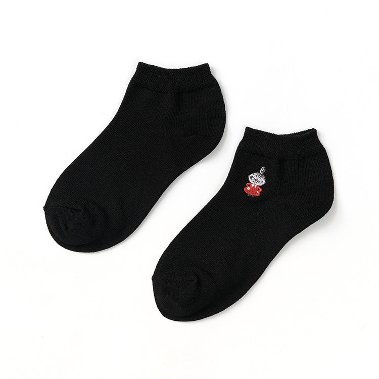 麻入りアンクルソックス（リトルミイ刺しゅう/ブラック）MNL662227-001