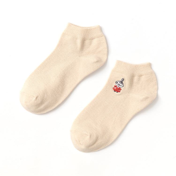 麻入りアンクルソックス（リトルミイ刺しゅう/ベージュ）MNL662227-016