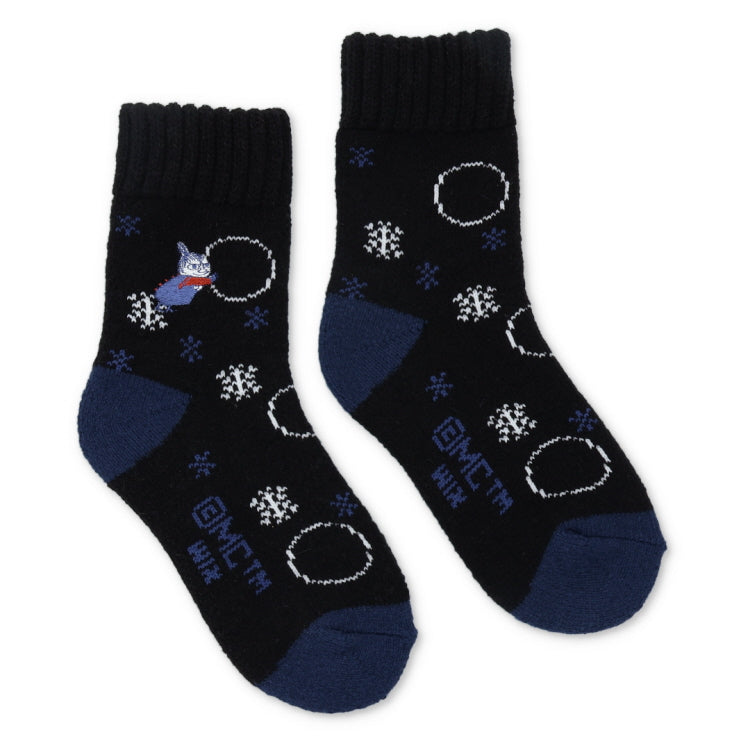 パイルホームソックス（SNOWY WAY HOME/リトルミイ刺しゅう/チャコール）MNL454553-002