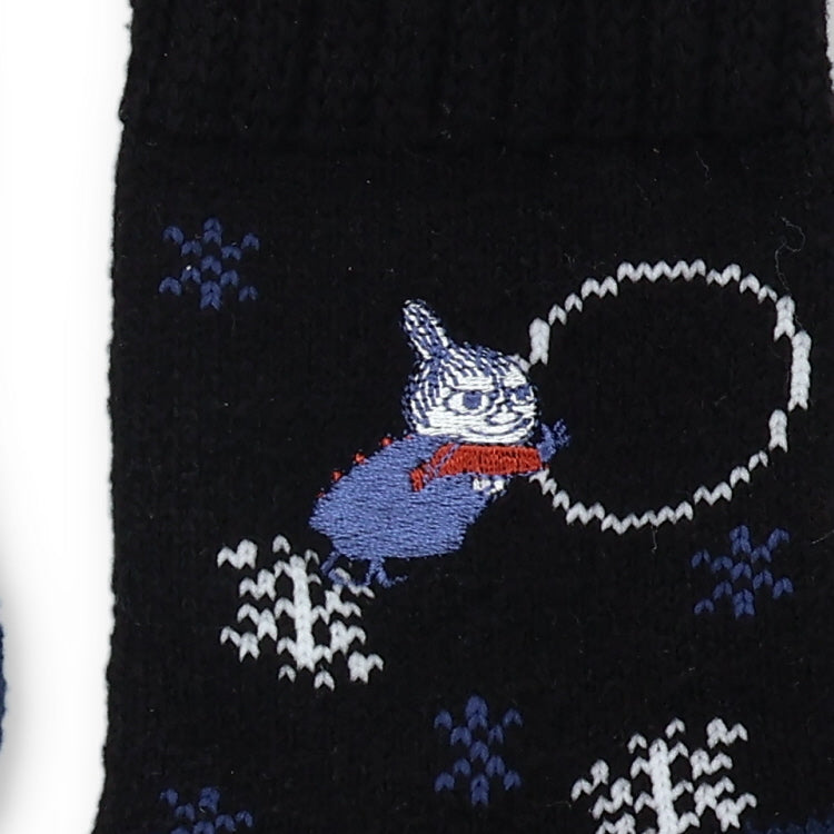 パイルホームソックス（SNOWY WAY HOME/リトルミイ刺しゅう/チャコール）MNL454553-002