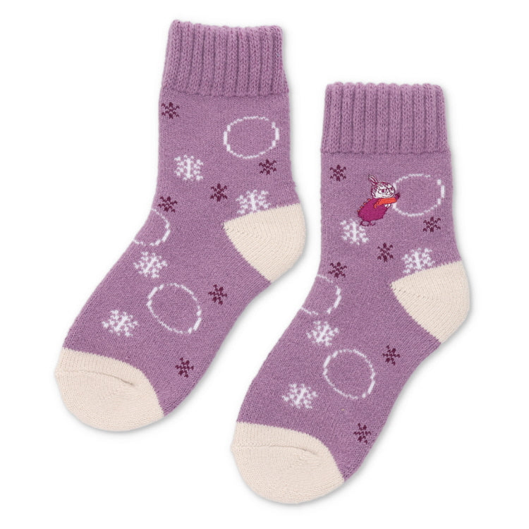 パイルホームソックス（SNOWY WAY HOME/リトルミイ刺しゅう/ラベンダー）MNL454553-062