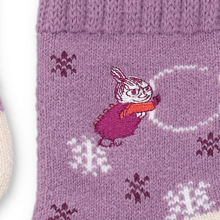 パイルホームソックス（SNOWY WAY HOME/リトルミイ刺しゅう/ラベンダー）MNL454553-062