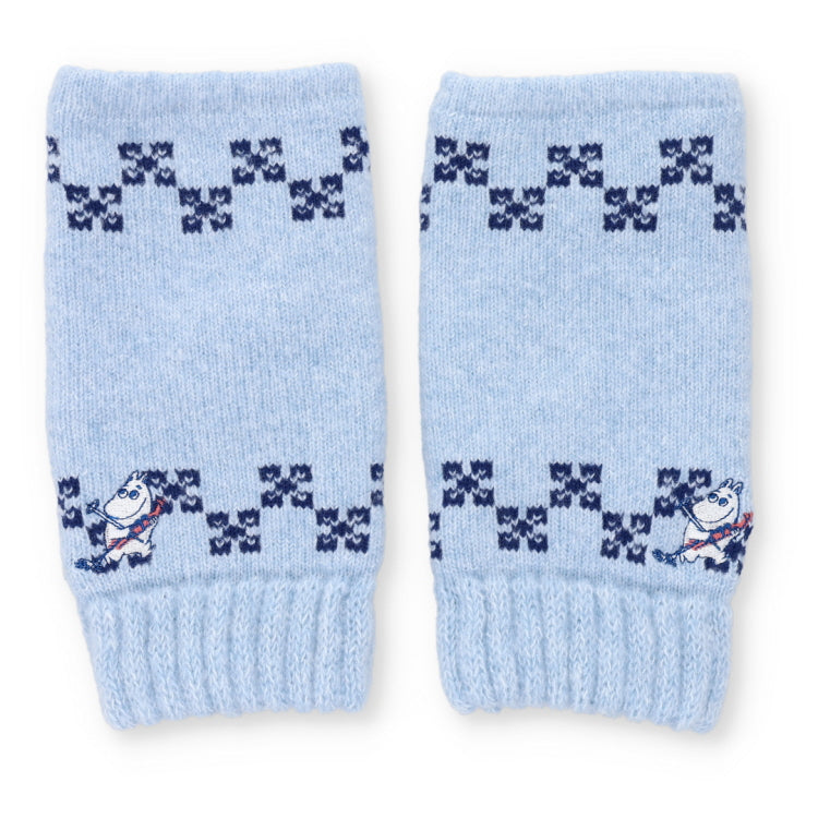 アームウォーマー（SNOWY WAY HOME/ムーミン刺しゅう/ブルー