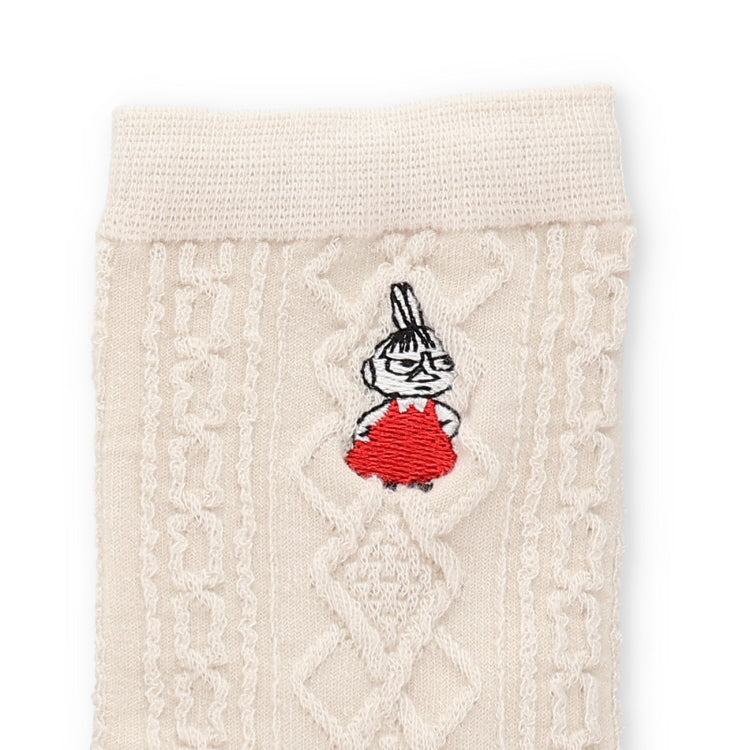 リンクス風ロークルーソックス（リトルミイ刺しゅう/オフホワイト）MNL663204-007