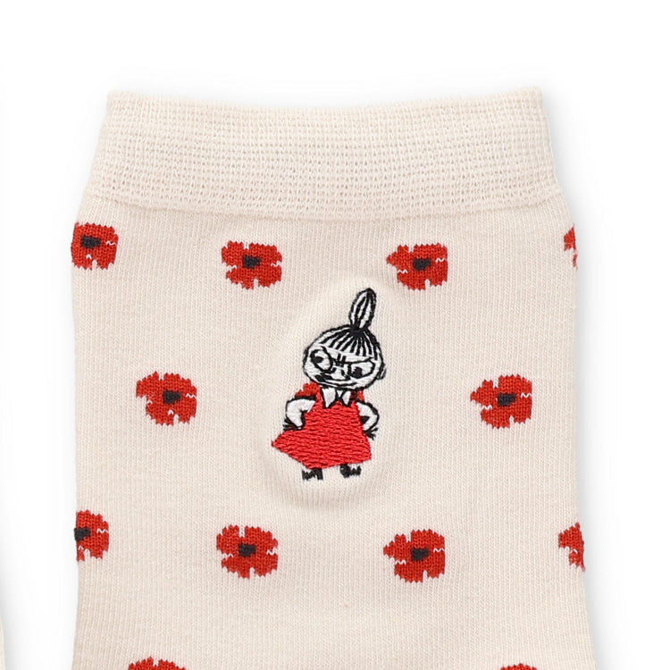 ロークルーソックス（リトルミイ刺しゅう/小花/オフホワイト）MNL663206-007