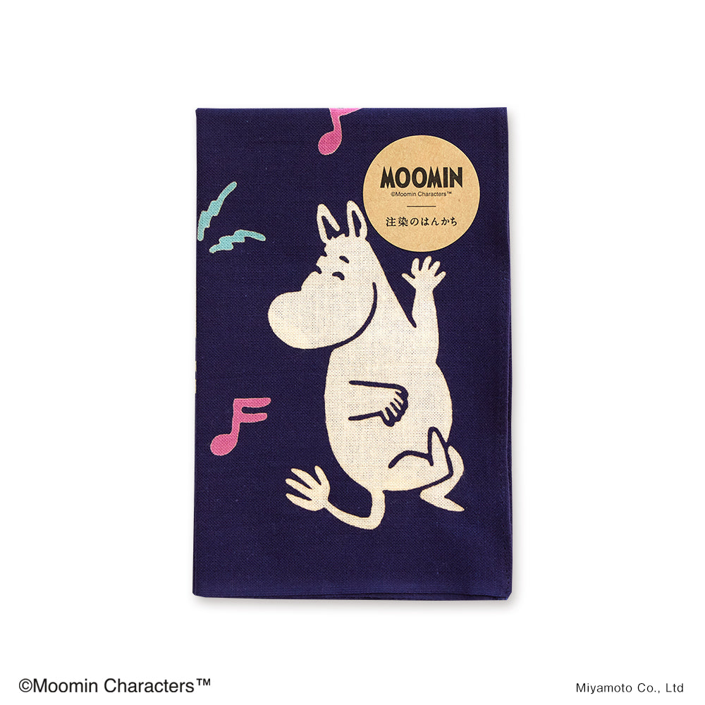 注染のはんかち（ムーミン/紺）05839
