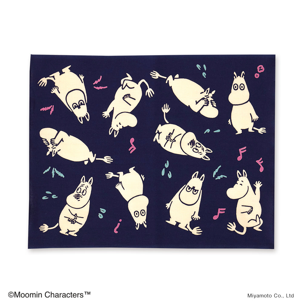 注染のはんかち（ムーミン/紺）05839
