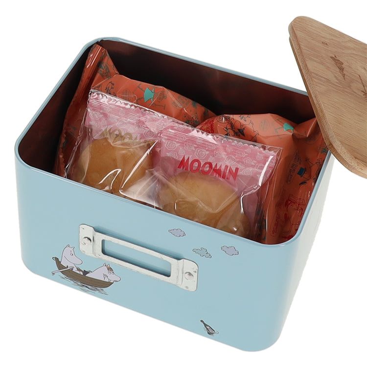 Wood Lid Square Tin (2 types assorted) *