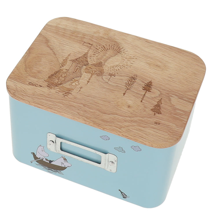 Wood Lid Square Tin (2 types assorted) *