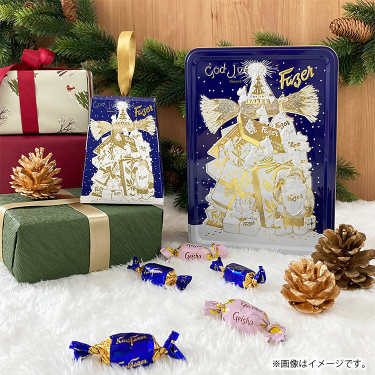 Fazer GodJulデザイン缶入りチョコレート（ブルー）FAZ170172※