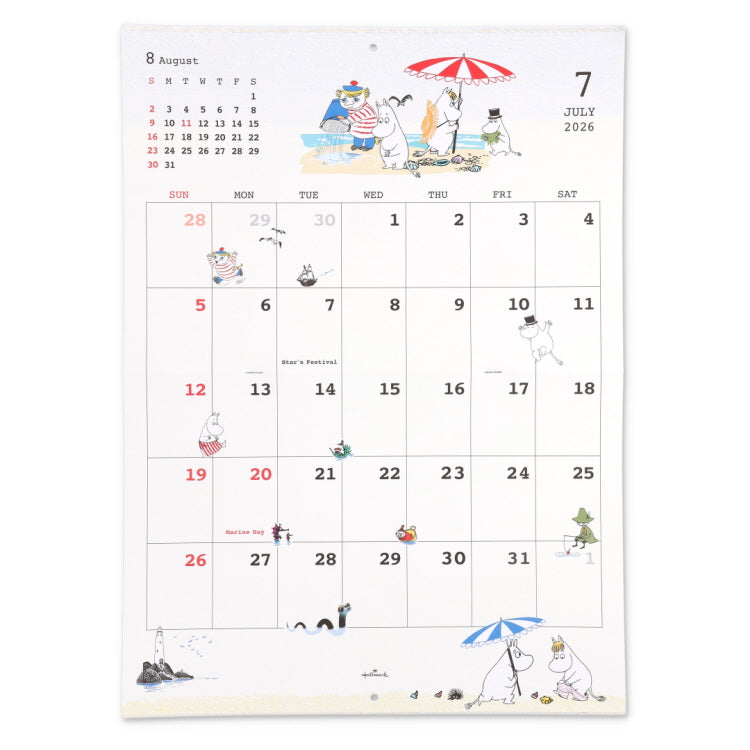 二つ折り壁掛けカレンダー大（リトルミイ）845377【2026年1月始まり】▲SALE