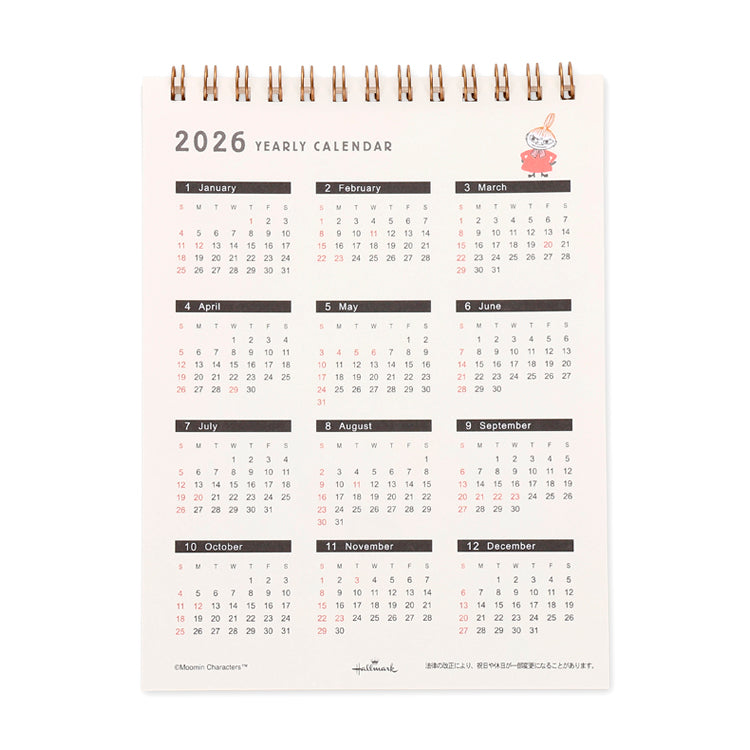 縦型卓上カレンダー（リトルミイ）845605【2026年1月始まり】▲SALE