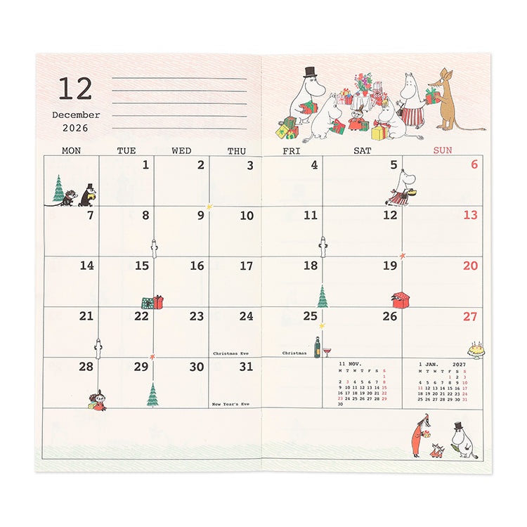 スリムマンスリーダイアリー（80th ALL STARS/仲間たち）845803【2025年10月始まり】▲SALE