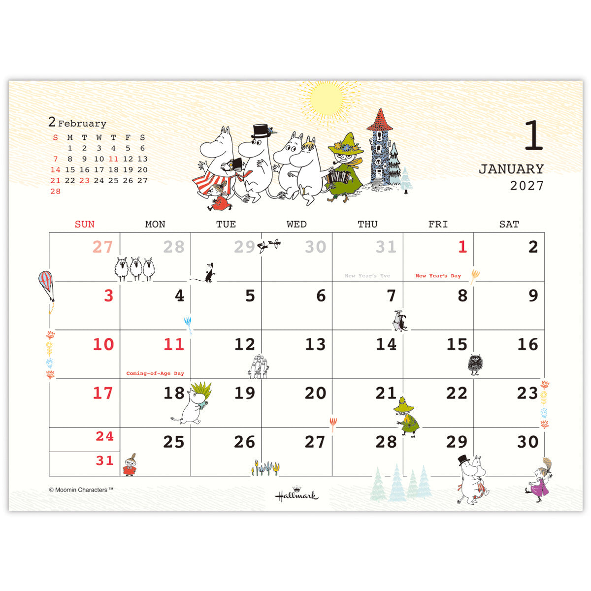 卓上カレンダー（リトルミイ）853372【2027年1月始まり】