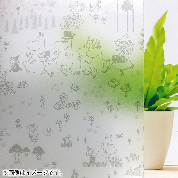 窓飾りシート単品 46cm丈（ムーミンと仲間たち/GY）