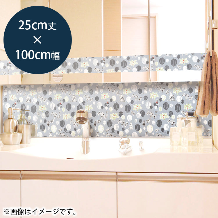デコタイルシート 25cm丈×100cm幅（ムーミンガーデン/BL） - MOOMIN SHOP