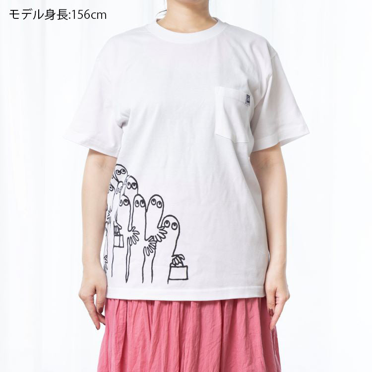 ポケットTシャツ M（ニョロニョロ/WH)MM-8702